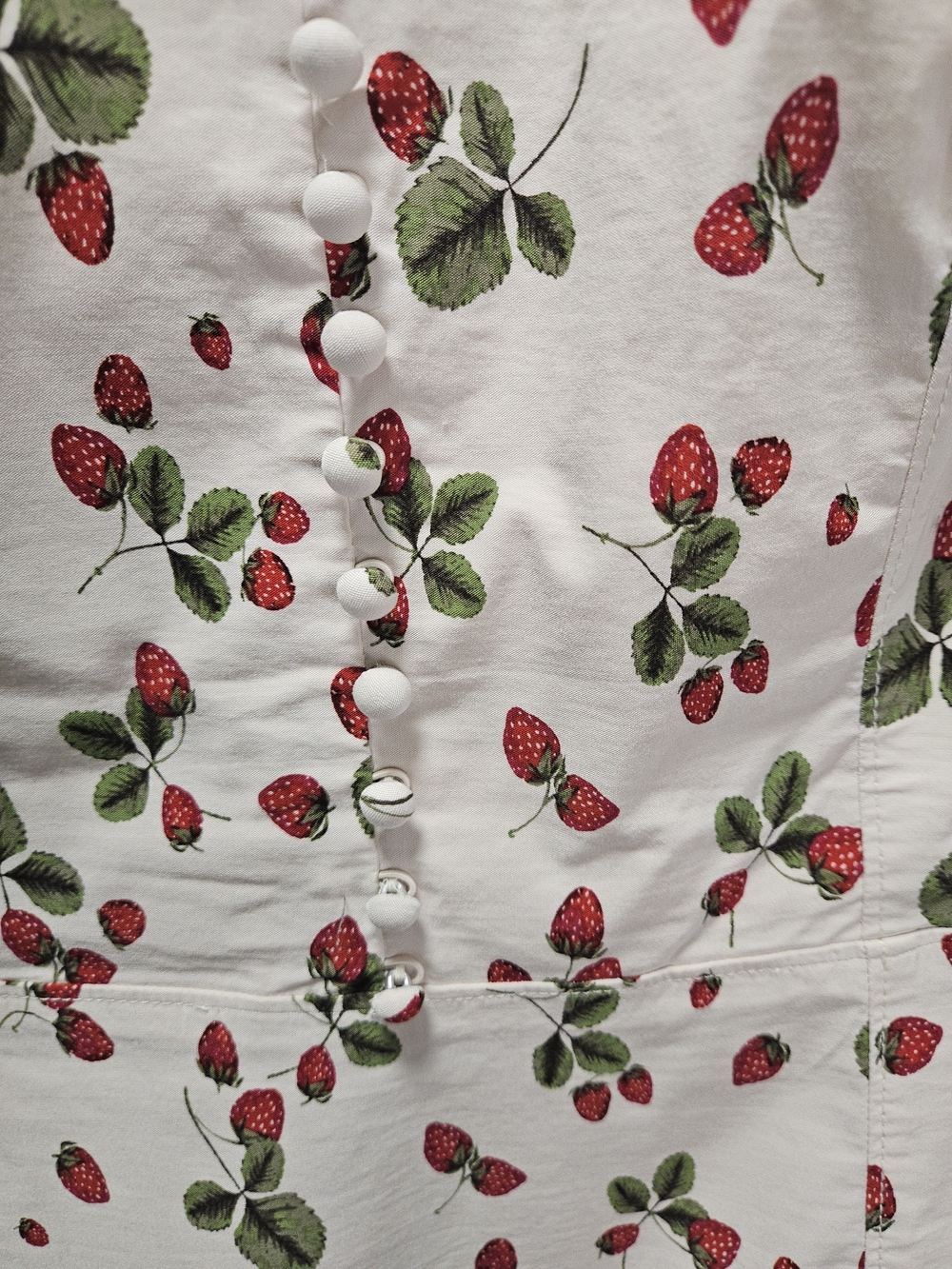 Anthropologie Maeve White Maxi Dress with Red Strawberry Print - Picture 6 of 11